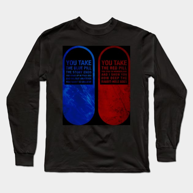 Red pill and Blue pill Long Sleeve T-Shirt by dmitryb1